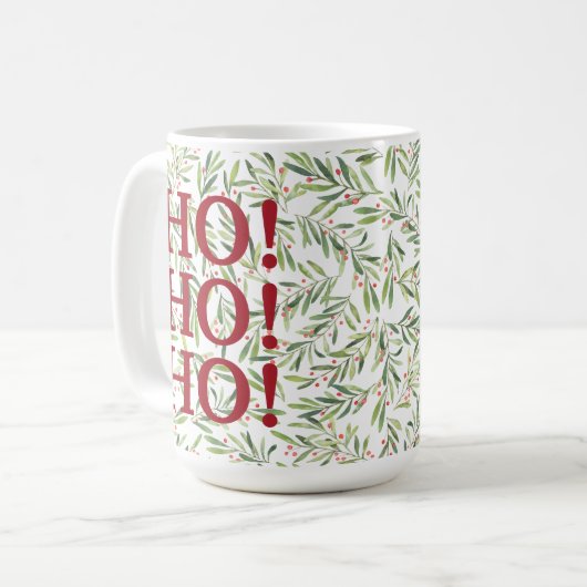 Kerstfeestdag in Holly en Berries Koffiemok (Voorkant links)