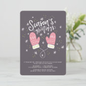 Kerstfeestdag in Hygge Mittens Kaart (Staand voorkant)