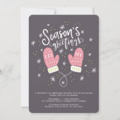 Kerstfeestdag in Hygge Mittens Kaart (Voorkant)