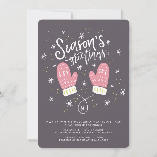 Kerstfeestdag in Hygge Mittens Kaart (Voorkant)