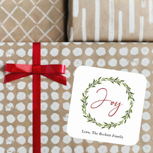Kerstfeestdag in Joy Typography Script Vierkante Sticker