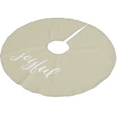 Kerstfeestdag in Joyful Pastel Beige Script Kerstboom Rok (Gekanteld)