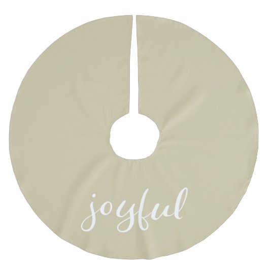 Kerstfeestdag in Joyful Pastel Beige Script Kerstboom Rok (Voorkant)