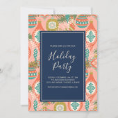 Kerstfeestdag in kleurrijke Retro Kaart (Voorkant)