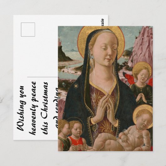  kerstfeestdag in Madonna en Child Angels Briefkaart (Voorkant / Achterkant)