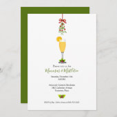 Kerstfeestdag in Mimosas en Mistletoe Kaart (Voorkant / Achterkant)