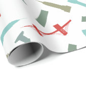 Kerstfeestdag in New York City Architecture Cadeaupapier (Rol Hoek)