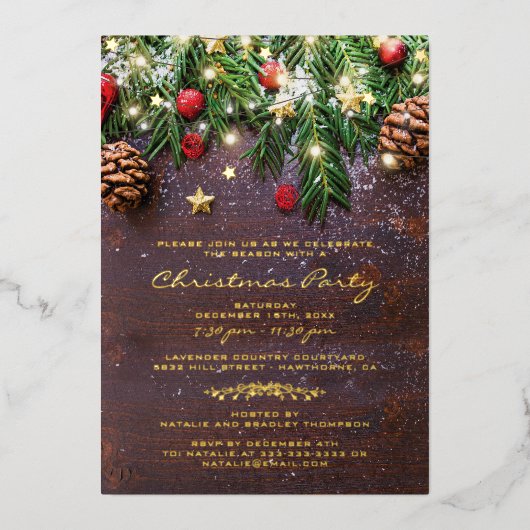 Kerstfeestdag in Oostenrijk Folie Uitnodiging (Voorkant)