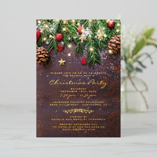 Kerstfeestdag in Oostenrijk Folie Uitnodiging (Staand Voorkant)