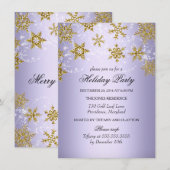 Kerstfeestdag in Paarse en goudkoorts Kaart (Voorkant / Achterkant)