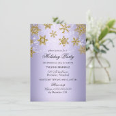 Kerstfeestdag in Paarse en goudkoorts Kaart (Staand voorkant)