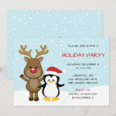 kerstfeestdag in Penguin Kaart (Voorkant / Achterkant)