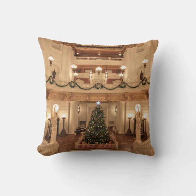 Kerstfeestdag in Pennsylvania State Capitol Kussen (Voorkant)