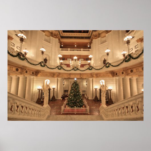 Kerstfeestdag in Pennsylvania State Capitol Poster (Voorkant)