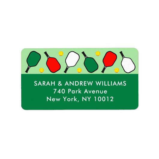 Kerstfeestdag in Pickleball Etiket (Voorkant)