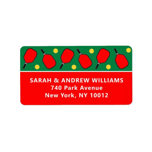 Kerstfeestdag in Pickleball Etiket (Voorkant)