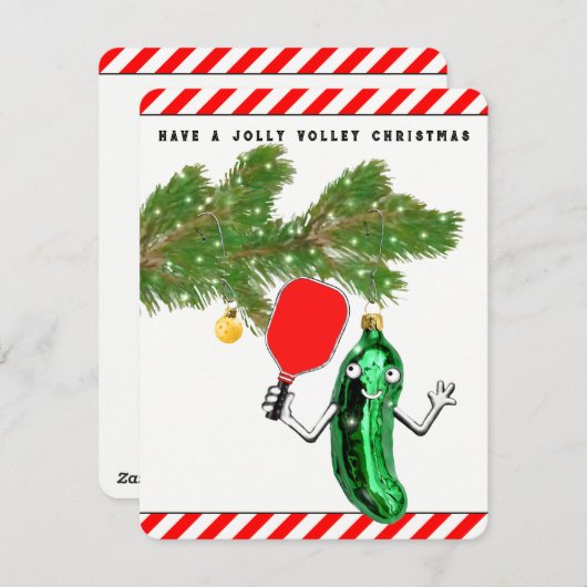 Kerstfeestdag in Pickleball Feestdagenkaart (Voorkant / Achterkant)