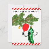 Kerstfeestdag in Pickleball Feestdagenkaart (Voorkant)