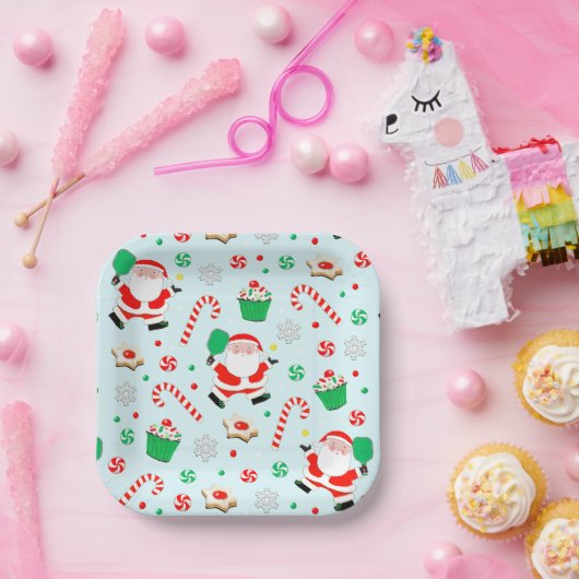 Kerstfeestdag in Pickleball Papieren Bordje (Feest)