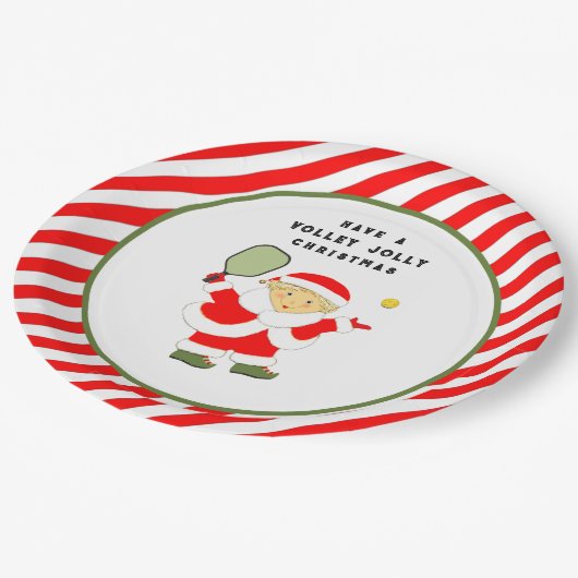 Kerstfeestdag in Pickleball Papieren Bordje (Gekanteld)
