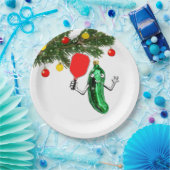 Kerstfeestdag in Pickleball Sports Papieren Bordje (Feest)