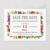 Kerstfeestdag in Poinsettia, behalve datum Aankondigingskaart (Voorkant)