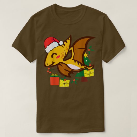 kerstfeestdag in Pterosaur Dinosaur T-shirt (Design voorkant)