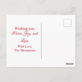 Kerstfeestdag in Red Cardinaal Woodland Briefkaart (Achterkant)