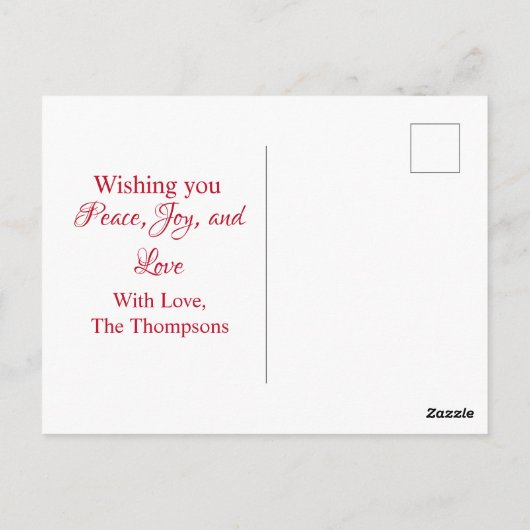 Kerstfeestdag in Red Cardinaal Woodland Briefkaart (Achterkant)