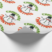 Kerstfeestdag in Red en White Snowman Cadeaupapier (Hoek)