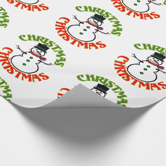 Kerstfeestdag in Red en White Snowman Cadeaupapier (Hoek)