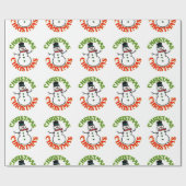 Kerstfeestdag in Red en White Snowman Cadeaupapier (Vlak)