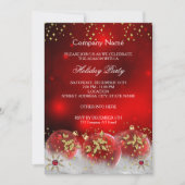 Kerstfeestdag in Red Gold Baubles Kaart (Voorkant)