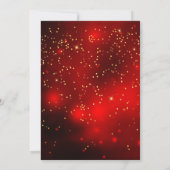 Kerstfeestdag in Red Gold Bells Baubles Kaart (Achterkant)