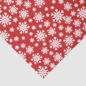 Kerstfeestdag in Red White Snowflakes Tissuepapier (Detail)