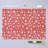 Kerstfeestdag in Red White Snowflakes Tissuepapier (Craft)