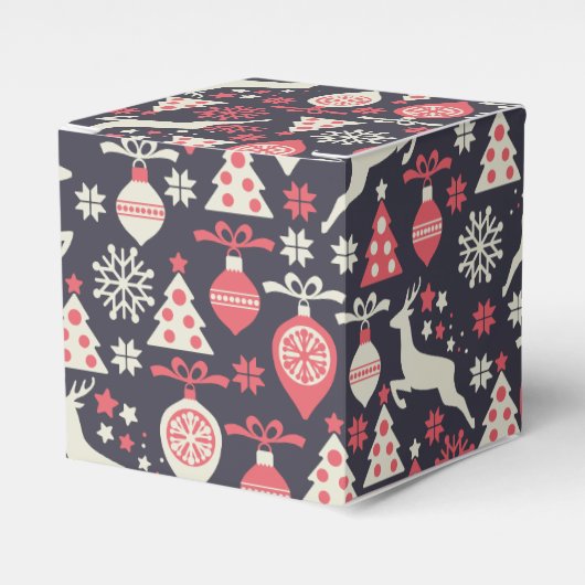 kerstfeestdag in Retro Bedankdoosjes (Voorkant Zijde)