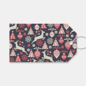 kerstfeestdag in Retro Cadeaulabel (Voorkant (Horizontaal))