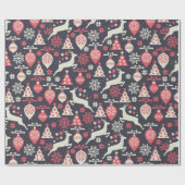  kerstfeestdag in Retro Cadeaupapier (Vlak)