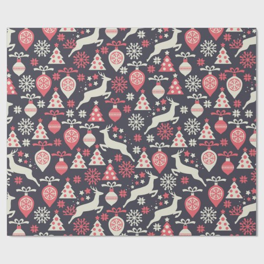  kerstfeestdag in Retro Cadeaupapier (Vlak)