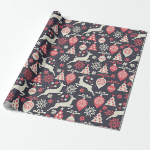 kerstfeestdag in Retro Cadeaupapier