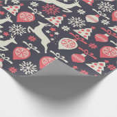  kerstfeestdag in Retro Cadeaupapier (Hoek)