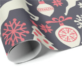  kerstfeestdag in Retro Cadeaupapier (Rol Hoek)