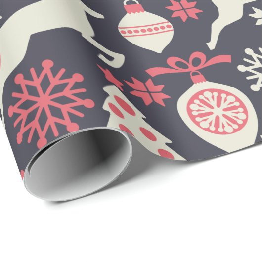  kerstfeestdag in Retro Cadeaupapier (Rol Hoek)