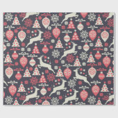  kerstfeestdag in Retro Cadeaupapier (Vlak)