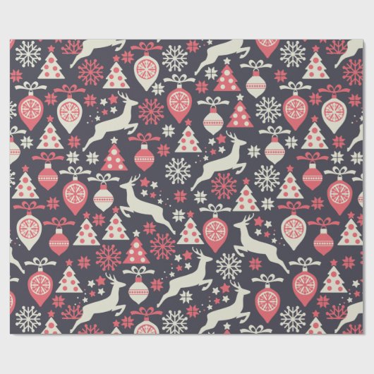  kerstfeestdag in Retro Cadeaupapier (Vlak)