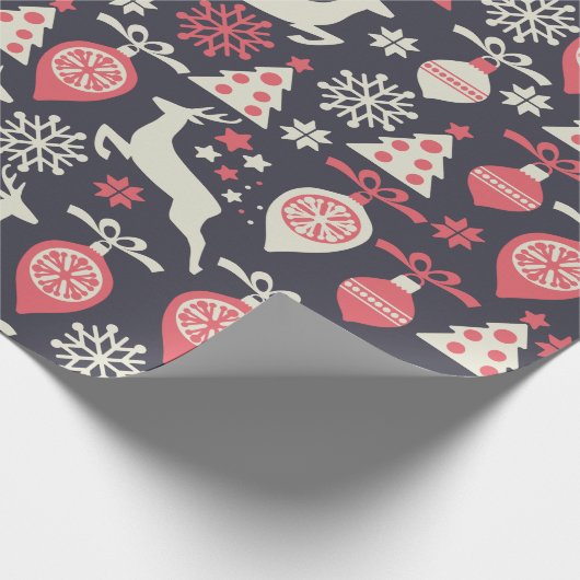  kerstfeestdag in Retro Cadeaupapier (Hoek)