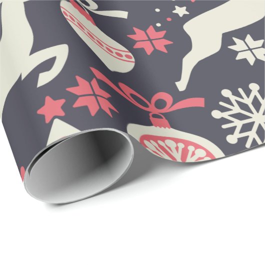  kerstfeestdag in Retro Cadeaupapier (Rol Hoek)