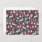  kerstfeestdag in Retro Feestdagenkaart (Voorkant / Achterkant)