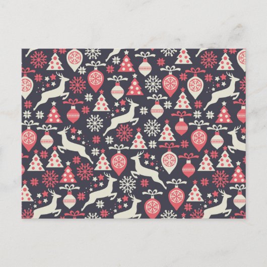  kerstfeestdag in Retro Feestdagenkaart (Voorkant)